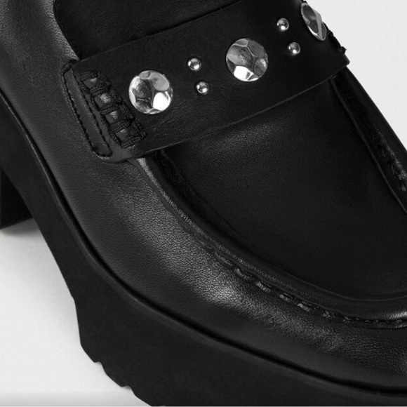 MAJE Studded Leather Platform Loafers - Picture 3 of 13